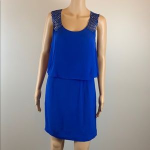 Sandro Paris Blue Open Back Sleeveless Dress